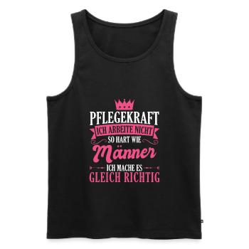 Pflegekraft Pflegepersonal Pflegekräfte Geschenk - Männer Premium Bio Tank Top - Schwarz - Vorne - Michal (187cm)