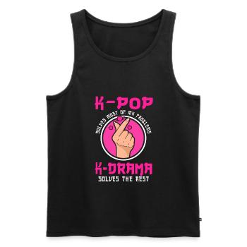 K-Pop & K-Drama K-Pop Gift - Men's Premium Organic Tank Top - black - Front - AI Model Male 178 light (178cm)