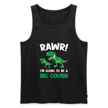 Großer Cousin Dinosaurier Großer Cousin Boy - Männer Premium Bio Tank Top - Schwarz - Vorne - AI Model Male 178 light (178cm)