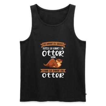 Otter Wassermarder Seeotter Geschenk - Männer Premium Bio Tank Top - Schwarz - Vorne - Michal (187cm)