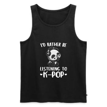 K-Pop Panda K-Pop Gift - Men's Premium Organic Tank Top - black - Front - AI Model Male 178 light (178cm)