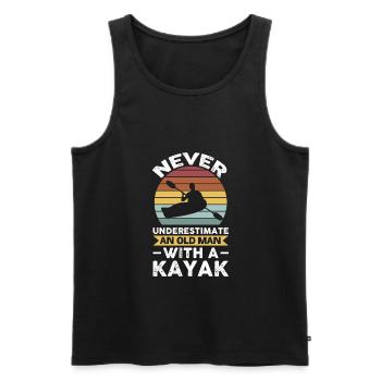 Kayak Vieux homme Cajak Homme Homme Cadeau - Débardeur bio Premium Homme - noir - Devant - Michal (187cm)