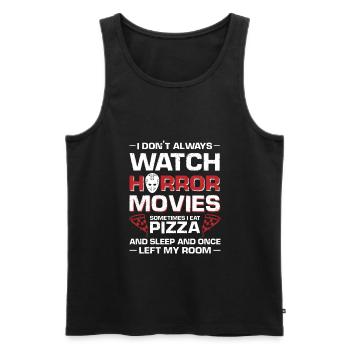 Pizza & Horrorfilme Horrorfilm Geschenk - Männer Premium Bio Tank Top - Schwarz - Vorne - Michal (187cm)