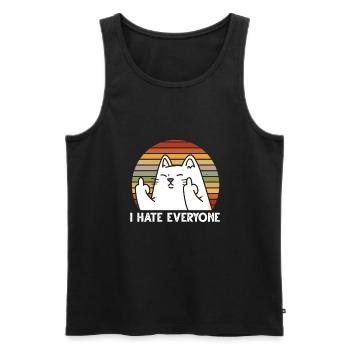 Katze Retro Katzen Goth Geschenk - Männer Premium Bio Tank Top - Schwarz - Vorne - Michal (187cm)