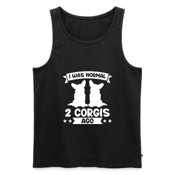 2 Corgis 2 Corgis Gift - Men's Premium Organic Tank Top - black - Front - AI Model Male 178 light (178cm)
