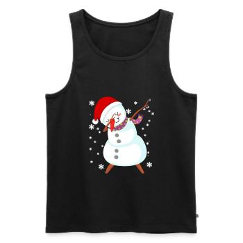 Snowman Dabbing Christmas Gift - Men's Premium Organic Tank Top - black - Front - Michal (187cm)