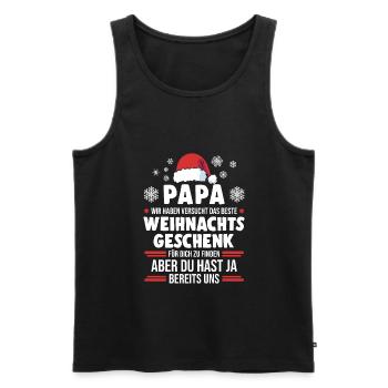 Vater Papa Weihnachten Geschenk - Männer Premium Bio Tank Top - Schwarz - Vorne - Michal (187cm)