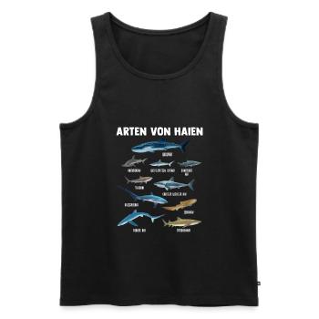 Hai Haie Haifisch Geschenk - Männer Premium Bio Tank Top - Schwarz - Vorne - Michal (187cm)