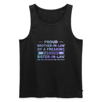 Beau-frère Beau-frère Beau-frère Cadeau - Débardeur bio Premium Homme - noir - Devant - AI Model Male 178 light (178cm)