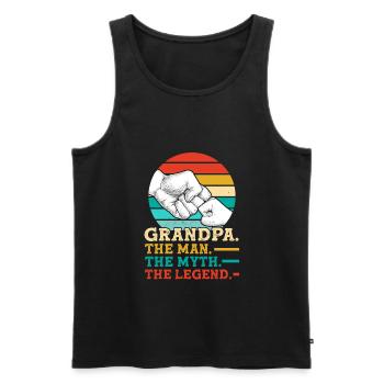 Cadeau grand-père grand-père - Débardeur bio Premium Homme - noir - Devant - Michal (187cm)