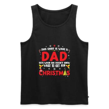 Father Dad Christmas Dad Gift - Men's Premium Organic Tank Top - black - Front - AI Model Male 178 light (178cm)