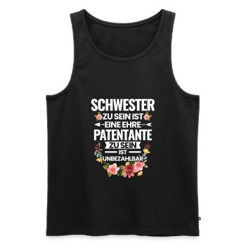 Patentante Taufpatin Patenkind Geschenk - Männer Premium Bio Tank Top - Schwarz - Vorne - Michal (187cm)
