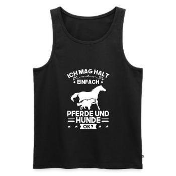 Pferd Hund Pferde Geschenk - Männer Premium Bio Tank Top - Schwarz - Vorne - Michal (187cm)