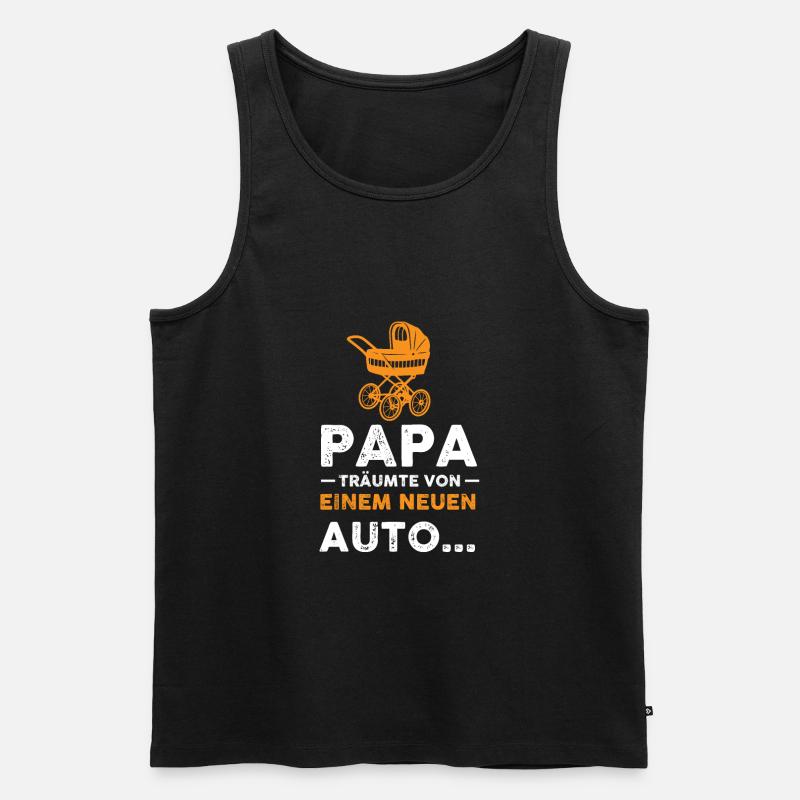 Papa Werdender Papa Vater Geschenk - Männer Premium Bio Tank Top - Schwarz