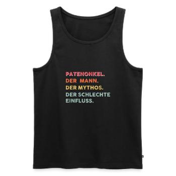 Patenonkel Patenkind Pate Geschenk - Männer Premium Bio Tank Top - Schwarz - Vorne - Michal (187cm)
