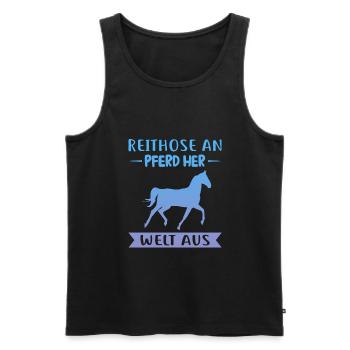 Pferd Reiter Pferde Geschenk - Männer Premium Bio Tank Top - Schwarz - Vorne - Michal (187cm)