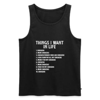 Chicken Chicken Chicken Gift - Men's Premium Organic Tank Top - black - Front - Michal (187cm)