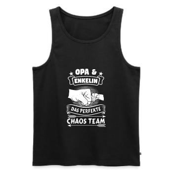 Opa Enkelin Familie Geschenk Vatertag - Männer Premium Bio Tank Top - Schwarz - Vorne - Michal (187cm)