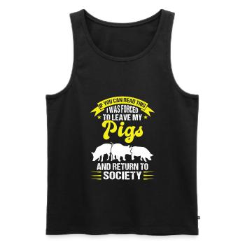Pig Pig Farm Gift - Men's Premium Organic Tank Top - black - Front - AI Model Male 178 light (178cm)