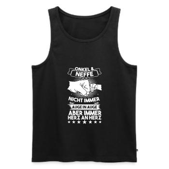 Onkel Neffe Partnerlook Geschenk - Männer Premium Bio Tank Top - Schwarz - Vorne - Michal (187cm)