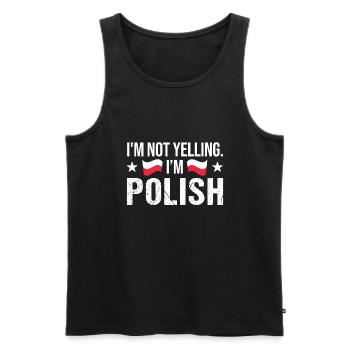 Polish Poland Polish Flag Gift - Men's Premium Organic Tank Top - black - Front - AI Model Male 178 light (178cm)