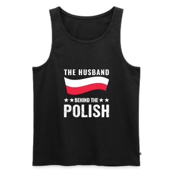 Polish Roots Poland Polish Flag Gift - Men's Premium Organic Tank Top - black - Front - AI Model Male 178 light (178cm)