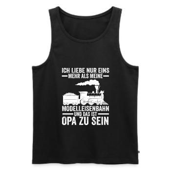 Modelleisenbahn Opa Modelleisenbahn Geschenk - Männer Premium Bio Tank Top - Schwarz - Vorne - AI Model Male 178 light (178cm)