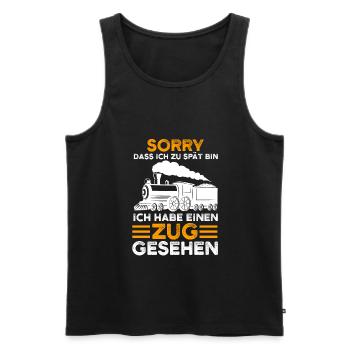 Modelleisenbahn Lokomotive Lokomotive Geschenk - Männer Premium Bio Tank Top - Schwarz - Vorne - Michal (187cm)