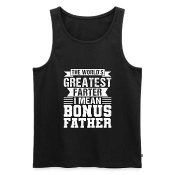 Stepfather Bonus Papa Bonus Father Gift - Men's Premium Organic Tank Top - black - Front - AI Model Male 178 light (178cm)