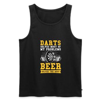 Dart Dart Player Dartboard Gift - Men's Premium Organic Tank Top - black - Front - AI Model Male 178 light (178cm)