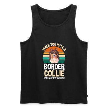 Border Collie Border Collie Geschenk - Männer Premium Bio Tank Top - Schwarz - Vorne - AI Model Male 178 light (178cm)