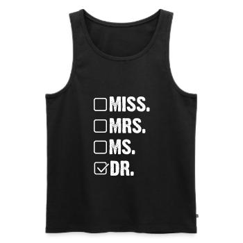 Doctoral Degree Doctoral Thesis Doctoral Degree - Men's Premium Organic Tank Top - black - Front - AI Model Male 178 light (178cm)