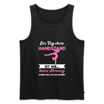 Handstand Turnerin Handstände Geschenk - Männer Premium Bio Tank Top - Schwarz - Vorne - Michal (187cm)