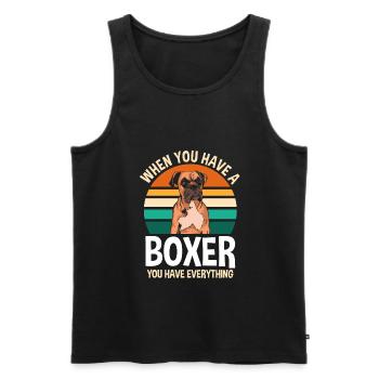 Boxer Boxer Geschenk - Männer Premium Bio Tank Top - Schwarz - Vorne - AI Model Male 178 light (178cm)