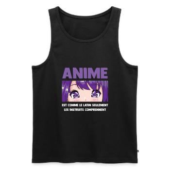 Anime Anime Cadeau - Débardeur bio Premium Homme - noir - Devant - AI Model Male 178 light (178cm)