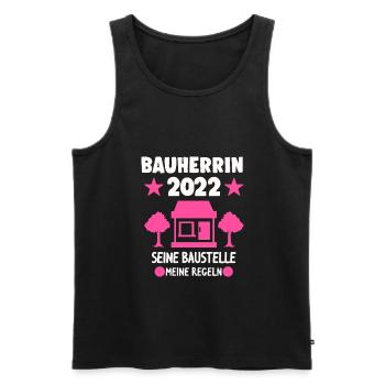 Bauherrin 2022 Richtfest Eigenheim Geschenk - Männer Premium Bio Tank Top - Schwarz - Vorne - Michal (187cm)