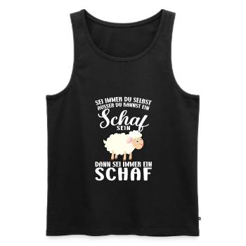 Schaf Schafe Schäfchen Geschenk - Männer Premium Bio Tank Top - Schwarz - Vorne - Michal (187cm)