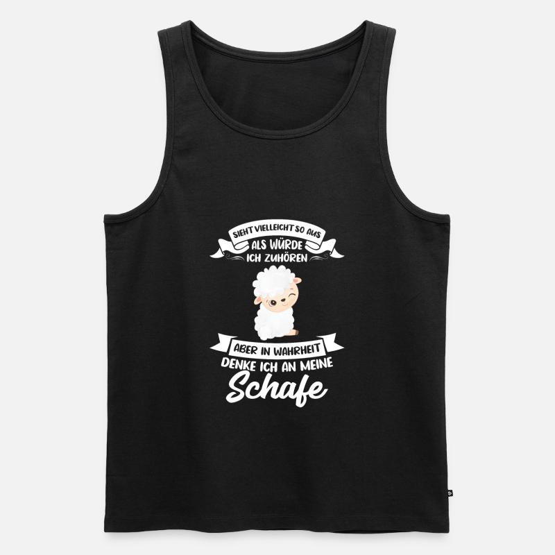 Schafe Schaf Schäfer Geschenk - Männer Premium Bio Tank Top - Schwarz
