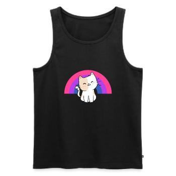 Bisexual Cat Bisexual Pride Cat Gift - Men's Premium Organic Tank Top - black - Front - Michal (187cm)