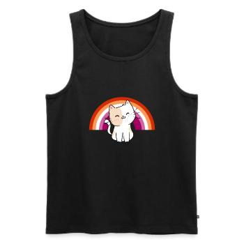 Lesbian Cat Lesbian Pride Cat Geschenk - Männer Premium Bio Tank Top - Schwarz - Vorne - AI Model Male 178 light (178cm)