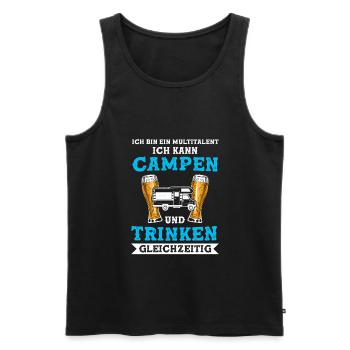 Campen Bier Wohnmobil Geschenk - Männer Premium Bio Tank Top - Schwarz - Vorne - Michal (187cm)