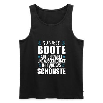 Motorboot Bootsfahrten Bootsfahrer Geschenk - Männer Premium Bio Tank Top - Schwarz - Vorne - AI Model Male 178 light (178cm)
