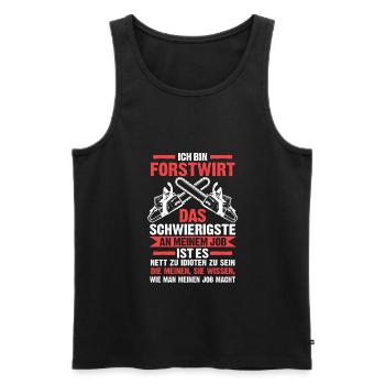 Forstwirt Holzfäller Baumfäller Geschenk - Männer Premium Bio Tank Top - Schwarz - Vorne - Michal (187cm)