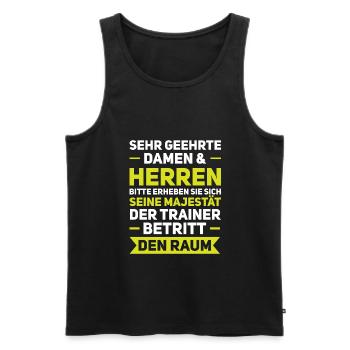 Trainer Fußball Co-Trainer Geschenk - Männer Premium Bio Tank Top - Schwarz - Vorne - AI Model Male 178 light (178cm)