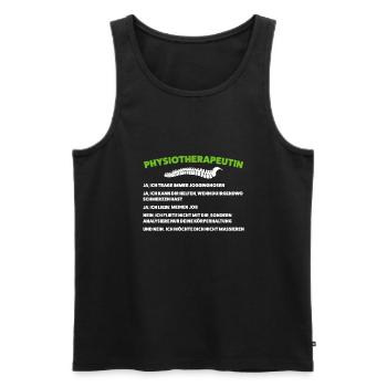 Physio Physiotherapeutin Praxis Geschenk - Männer Premium Bio Tank Top - Schwarz - Vorne - Michal (187cm)