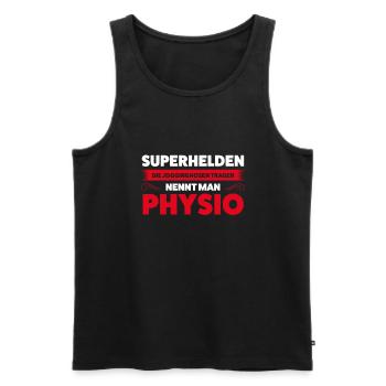 Physio Physiotherapie Praxis Geschenk - Männer Premium Bio Tank Top - Schwarz - Vorne - Michal (187cm)