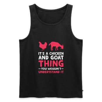 Huhn & Ziegen Hühner Ziegen Geschenk - Männer Premium Bio Tank Top - Schwarz - Vorne - Michal (187cm)