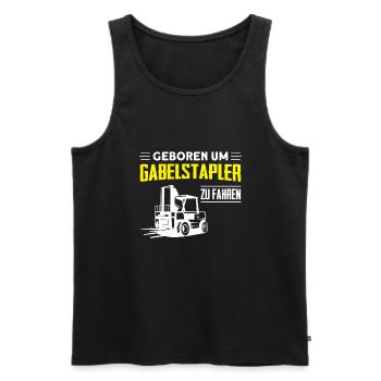 Gabelstapler Stapler Gabelstaplerfahrer Geschenk - Männer Premium Bio Tank Top - Schwarz - Vorne - Michal (187cm)