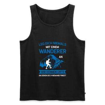 Wandern Wanderung Wanderer Geschenk - Männer Premium Bio Tank Top - Schwarz - Vorne - Michal (187cm)