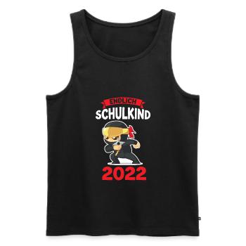 Schulkind 2022 Einschulung Ninja Geschenk - Männer Premium Bio Tank Top - Schwarz - Vorne - Michal (187cm)